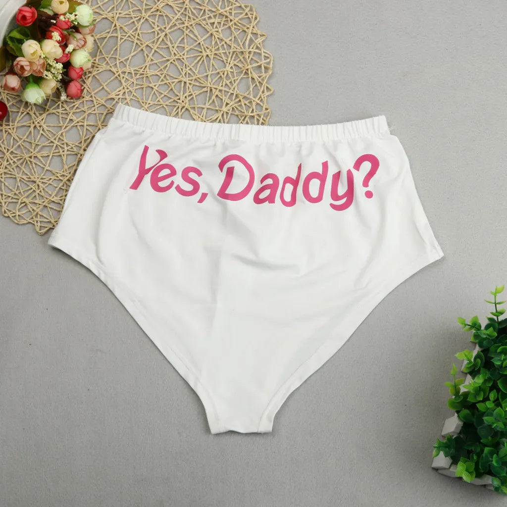 Stylish "Yes Daddy" Letter Underpants