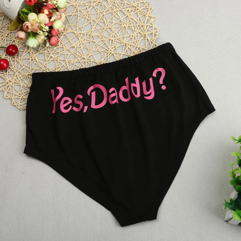 Stylish "Yes Daddy" Letter Underpants