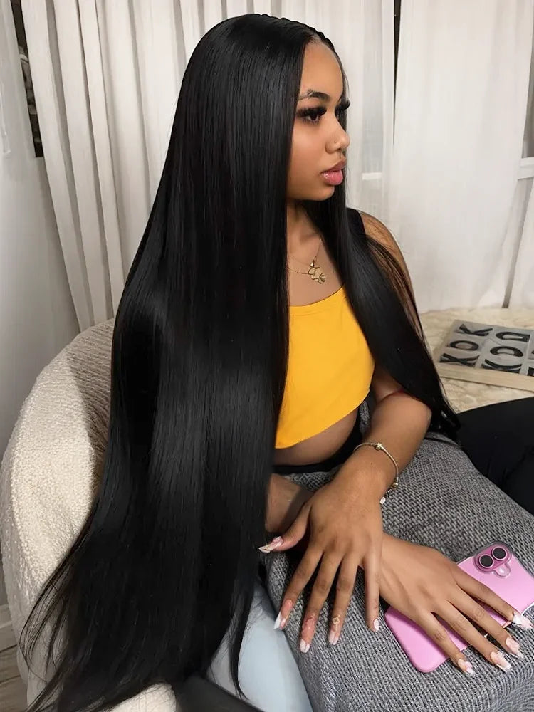 Straight  Black Lace Frontal glueless wig