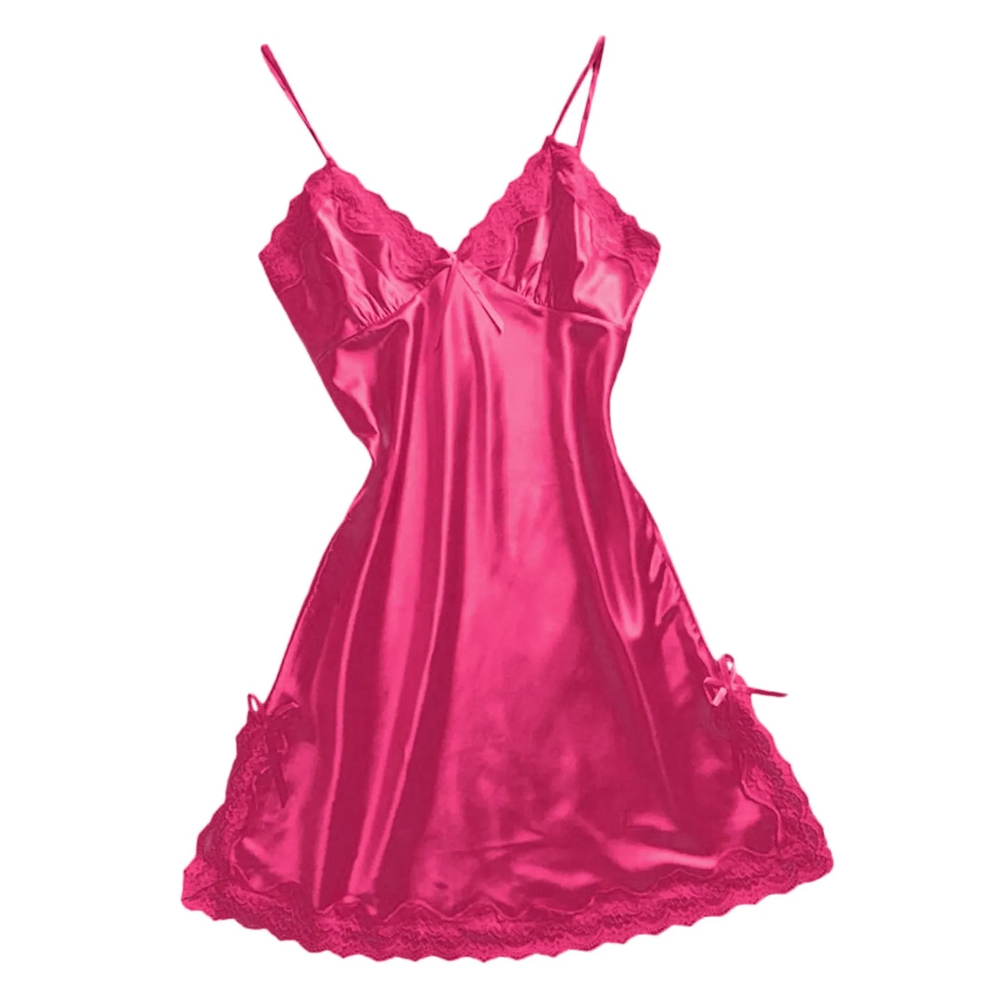 Women Red Satin Sexy Lingerie Nightwear