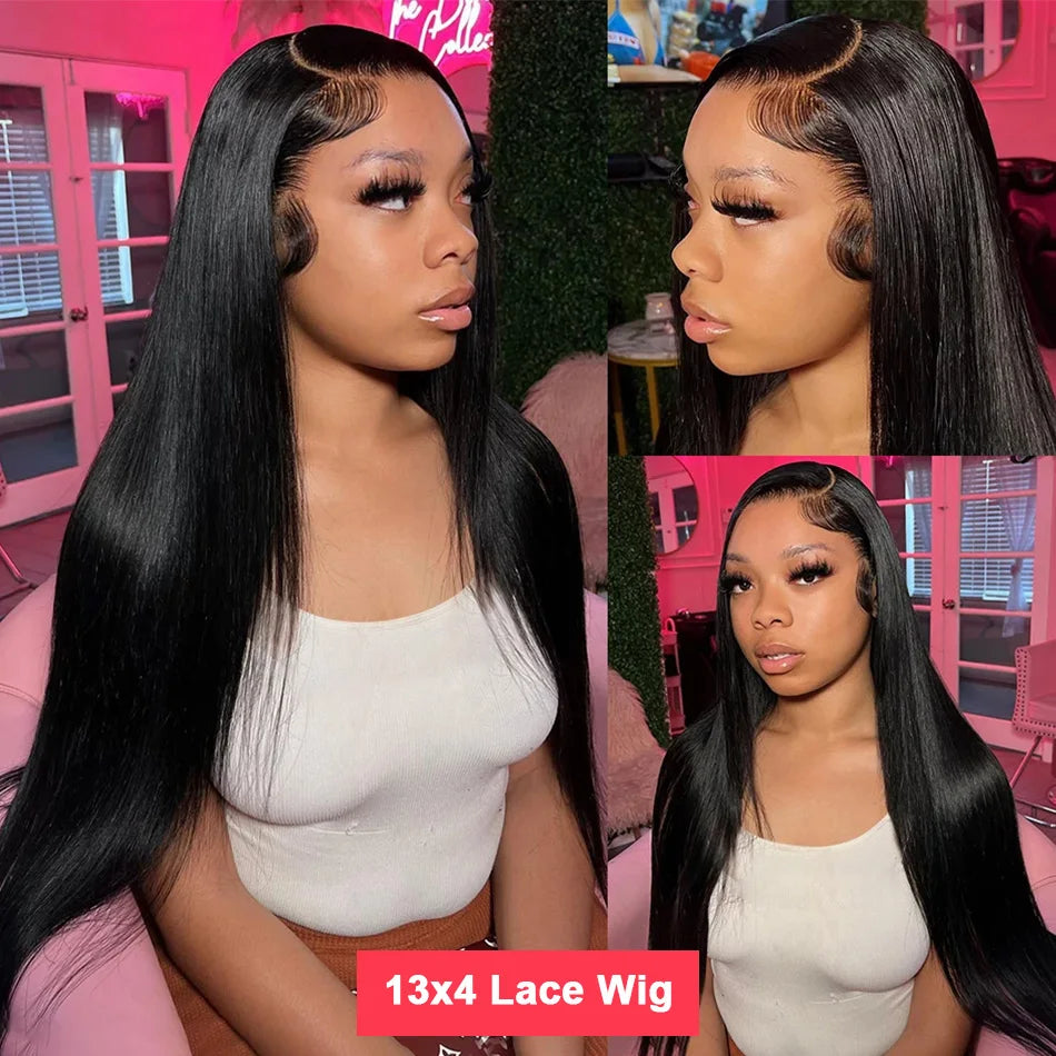 Straight  Black Lace Frontal glueless wig