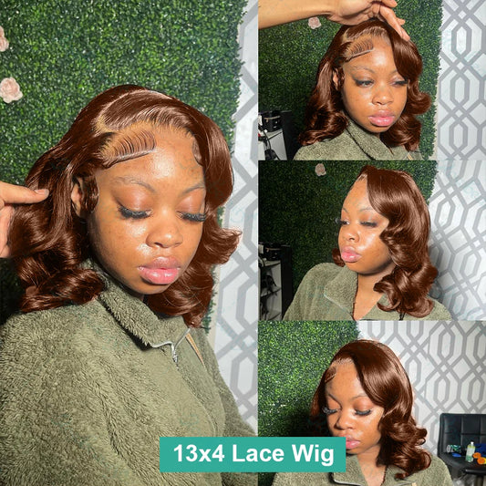 Chocolate Brown Body Wave Bob Wig