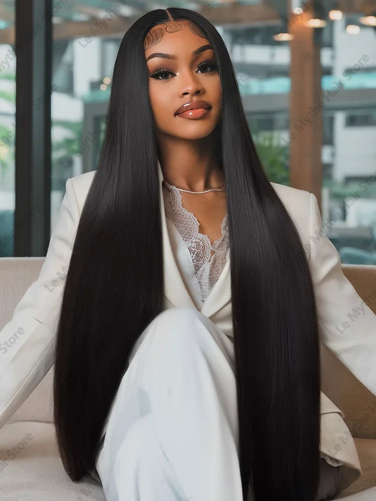 Straight  Black Lace Frontal glueless wig