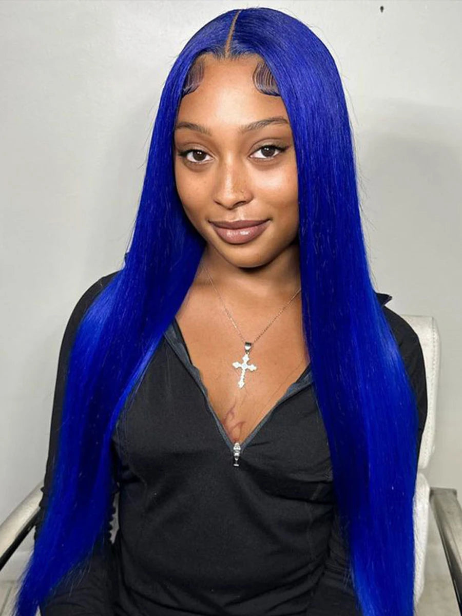 Blue Lace Front Body Wave Human Hair Wig