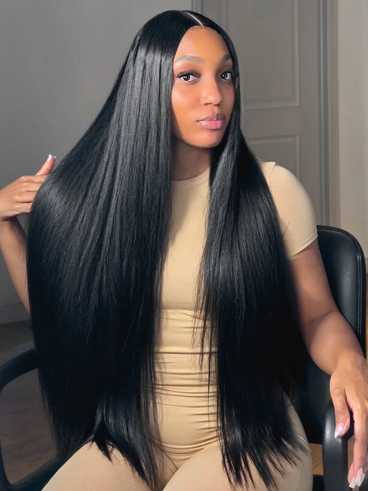 Straight  Black Lace Frontal glueless wig