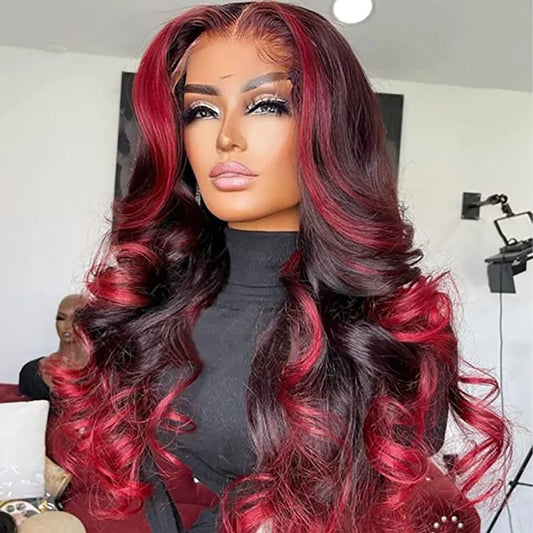 Burgundy Lace Front Body Wave wig