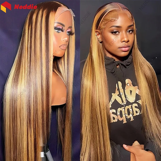 Highlight Straight  Transparent Lace Front Wig