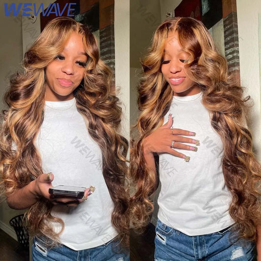 Highlight Human Hair Blonde Body Wave wig