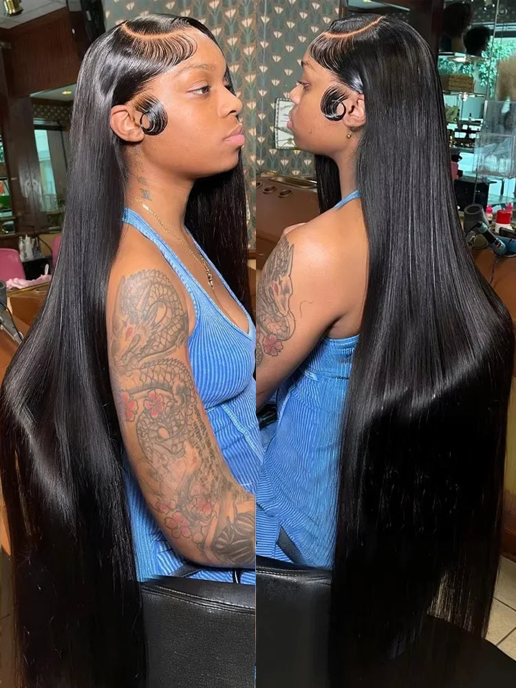 Straight  Black Lace Frontal glueless wig