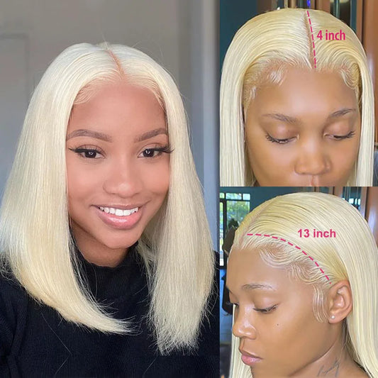 Honey Blonde  bob Lace Front Human Hair Wig